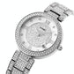 Women Quartz Watch with Diamond Roman Numerals and Round Dial - Gold