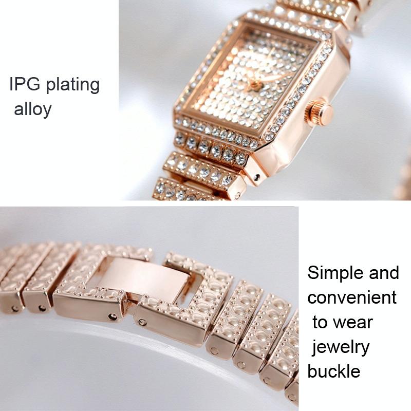 Women Diamond Chain Watch - Elegant and Timeless - Gold