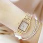 Women Diamond Chain Watch - Elegant and Timeless - Gold