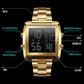 Vintage Gold Steel Square Watch - Waterproof & Luminous - Rose Gold