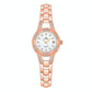Women Diamond Chain Watch with Calendar - Small Round Design - Gold