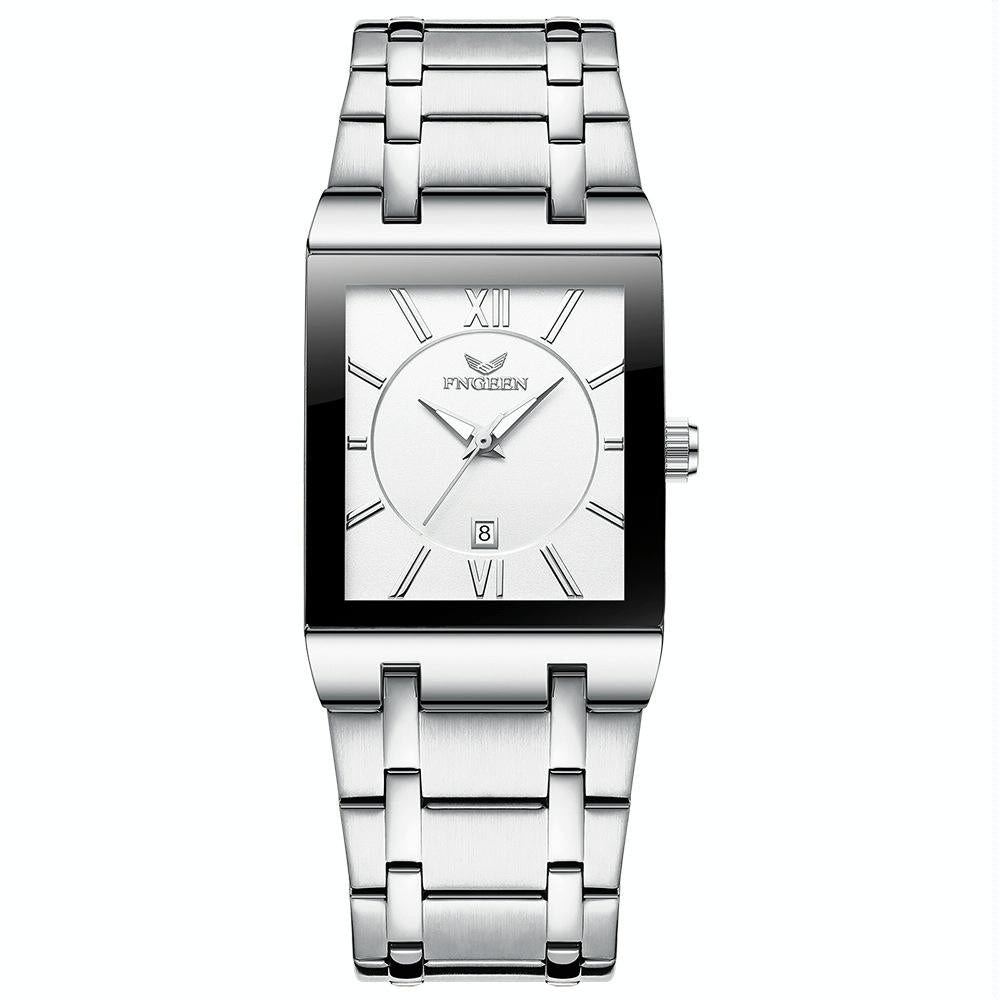 Waterproof Square Men Watch with Calendar - 50m - Full Gold Gold Surface