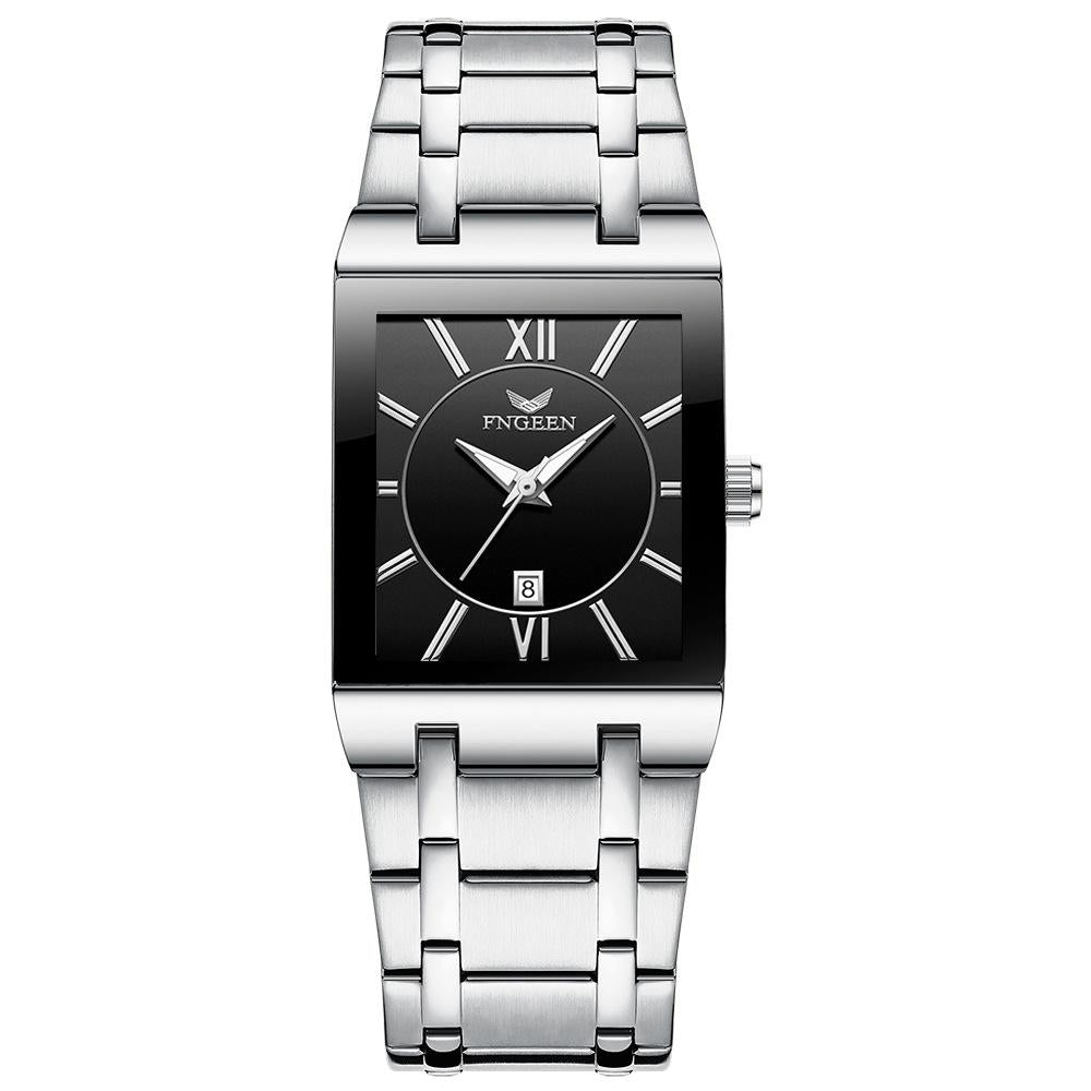 Waterproof Square Men Watch with Calendar - 50m - Full Gold Gold Surface