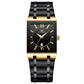Waterproof Square Men Watch with Calendar - 50m - Full Gold Gold Surface