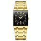 Waterproof Square Men Watch with Calendar - 50m - Full Gold Gold Surface