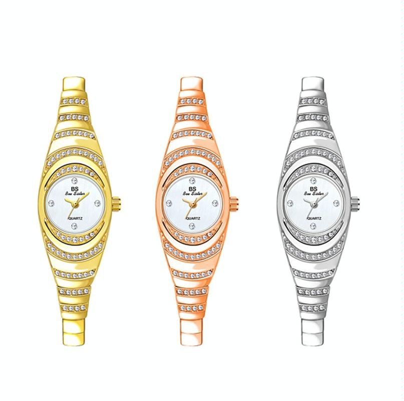 Oval Chain Watch with Diamonds for Women - Gold