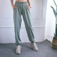 High Waist Drawstring Yoga Pants Black Size S - Water Moss Colour
