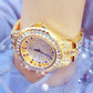 Diamond-inlaid Women Chain Watch - Elegant Jewelry - Gold