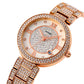 Women Quartz Watch with Diamond Roman Numerals and Round Dial - Silver