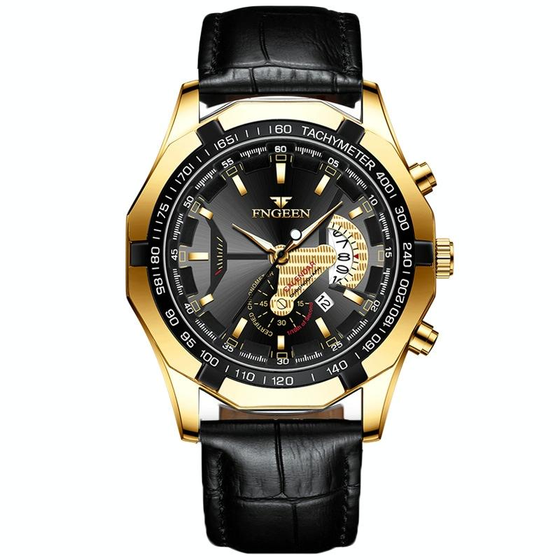 Waterproof Men Calendar Watch - Full Gold Gold Surface