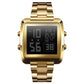Vintage Gold Steel Square Watch - Waterproof & Luminous - Gold