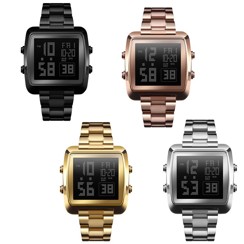 Vintage Gold Steel Square Watch - Waterproof & Luminous - Gold