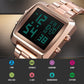 Vintage Gold Steel Square Watch - Waterproof & Luminous - Gold
