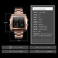 Vintage Gold Steel Square Watch - Waterproof & Luminous - Gold
