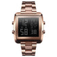 Vintage Gold Steel Square Watch - Waterproof & Luminous - Gold