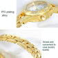 Women Diamond Chain Watch with Calendar - Small Round Design - Rose Gold