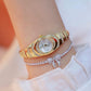 Oval Chain Watch with Diamonds for Women - Rose Gold