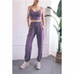High Waist Drawstring Yoga Pants Black Size S - Quicksand Powder