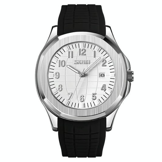 Waterproof Men Multifunctional Outdoor Watch - Black Belt White Noodles