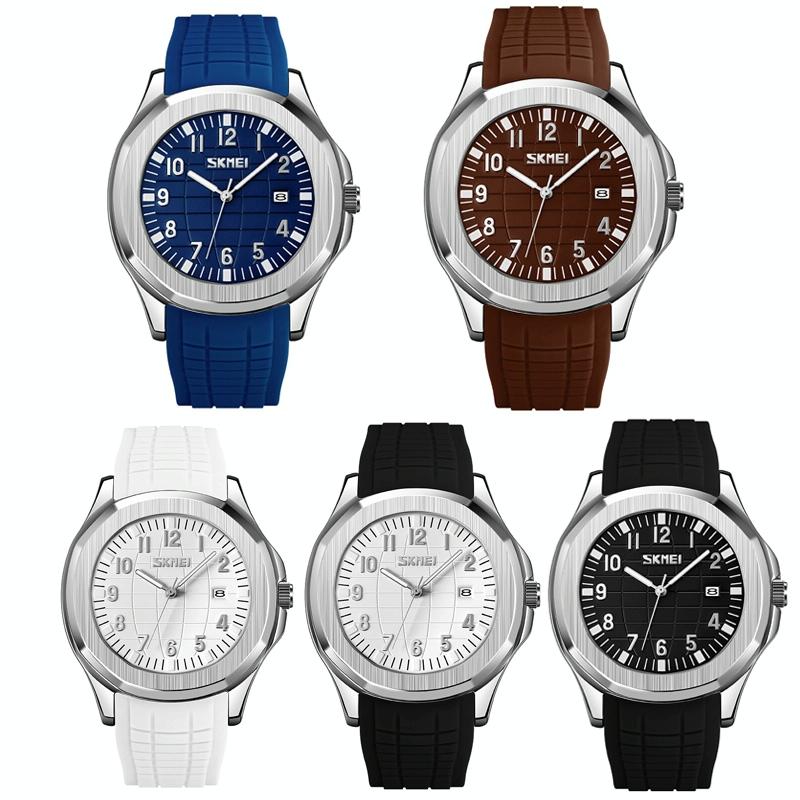 Waterproof Men Multifunctional Outdoor Watch - Black Belt White Noodles