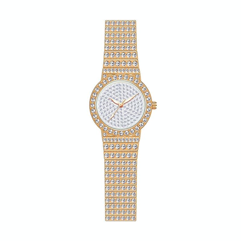 Starry Diamond Chain Women Wrist Watch - Rose Gold Scale Surface