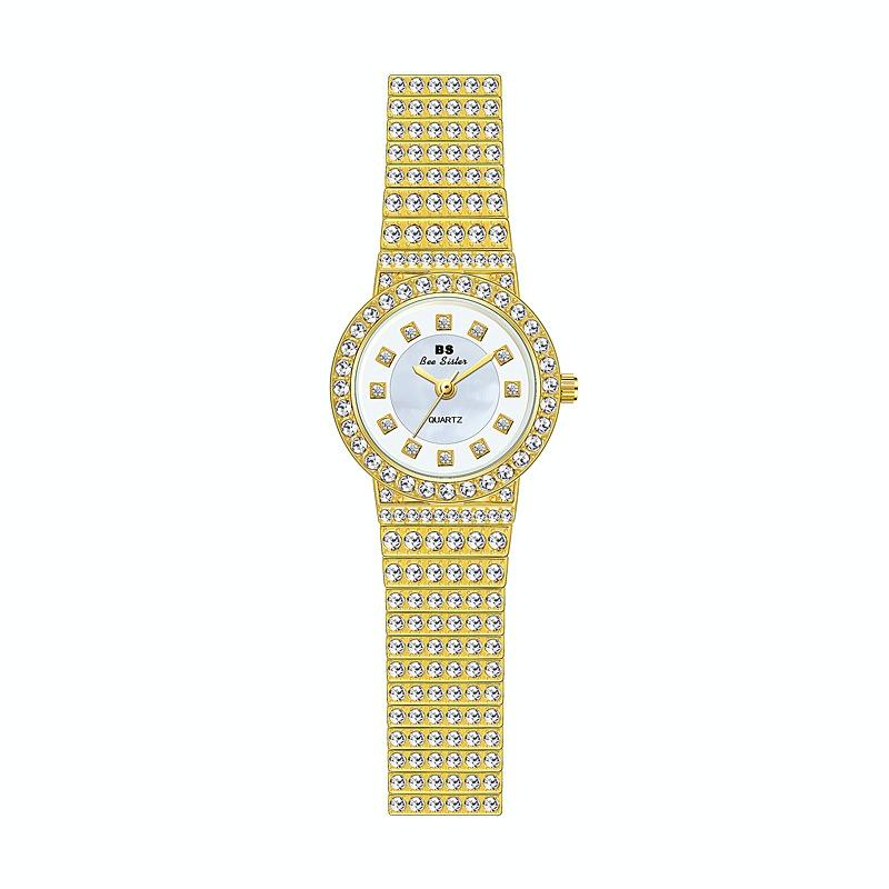 Starry Diamond Chain Women Wrist Watch - Rose Gold Scale Surface
