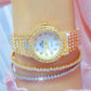 Starry Diamond Chain Women Wrist Watch - Rose Gold Scale Surface
