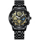 Waterproof Luminous Quartz Watch with Multifunctional Design - Inter-Gold Gold Surface