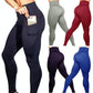 High Elastic Yoga Pants With Pockets For Women Stretch Leggings For Jogging Workout And Running Size S - Red