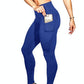 High Elastic Yoga Pants With Pockets For Women Jogging Workout Running Leggings Xl - Red - Xl
