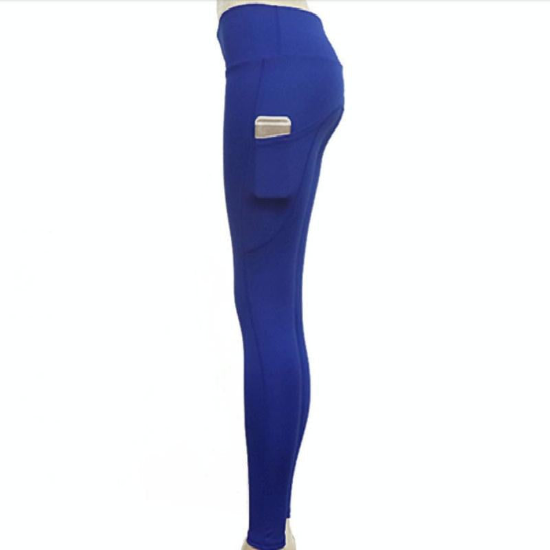 High Elastic Yoga Pants With Pockets For Women Jogging Workout Running Leggings Xl - Red - Xl