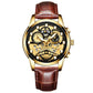 Waterproof Luminous Men Quartz Watch - Hollow Design - Gold And Gold Surface