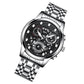 Waterproof Luminous Men Quartz Watch - Hollow Design - Gold And Gold Surface