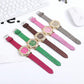 Gold Rhinestone Quartz Watch with Pu Leather Strap for Women - Gold