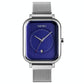 Unisex Magnetic Buckle Mesh Belt Quartz Watch - Silver Blue