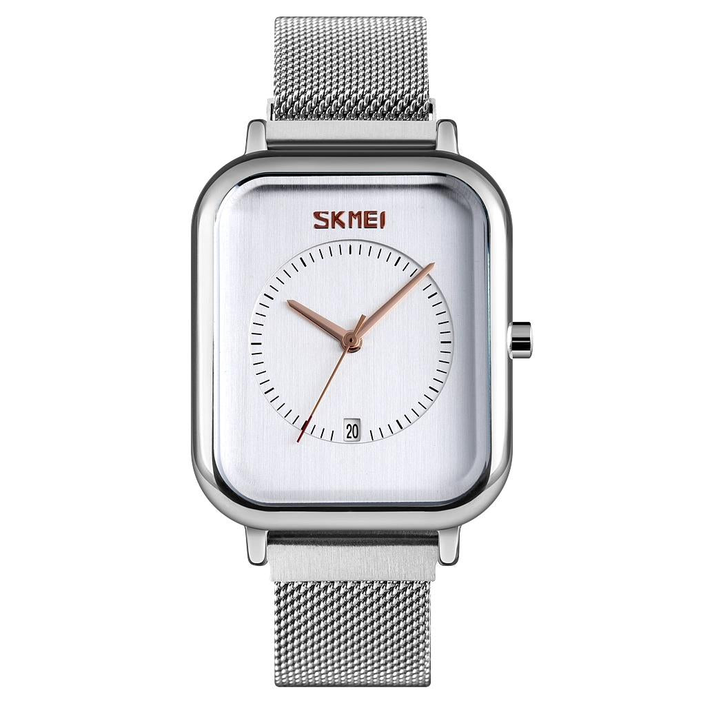 Unisex Magnetic Buckle Mesh Belt Quartz Watch - Silver Blue