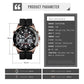Men Casual Sports Watch with Large Dial and Steel Band - Black-Steel Belt