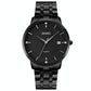 Men Casual Quartz Watch with Calendar - 1801 - Golden Steel Belt