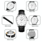 Men Casual Quartz Watch with Calendar - 1801 - Silver Steel Belt