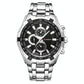 Stainless Steel Men Analog Sport Watch - 8023 - White Case Black Face
