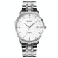 Men Casual Quartz Watch with Calendar - 1801 - Black Steel Belt