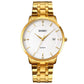 Men Casual Quartz Watch with Calendar - 1801 - Black Steel Belt