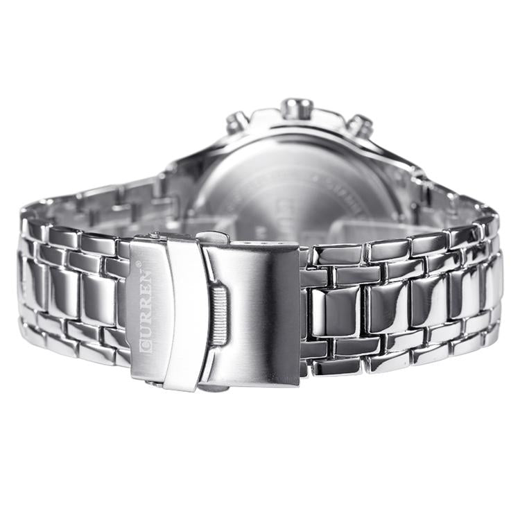 Stainless Steel Men Analog Sport Watch - 8023 - White Case Red Face