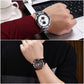 Stainless Steel Men Analog Sport Watch - 8023 - White Case Red Face