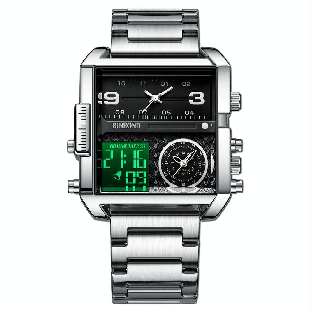 Waterproof Square Multifunctional Sports Quartz Watch - Full-Gold-Gold