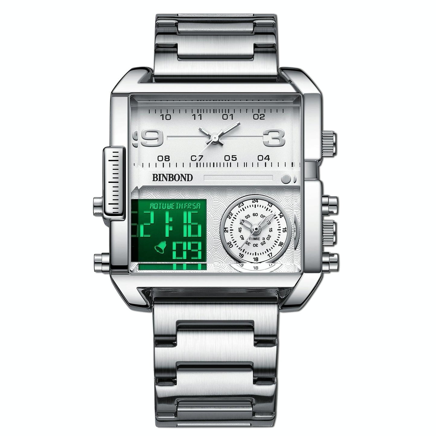 Waterproof Square Multifunctional Sports Quartz Watch - Full-Gold-Gold