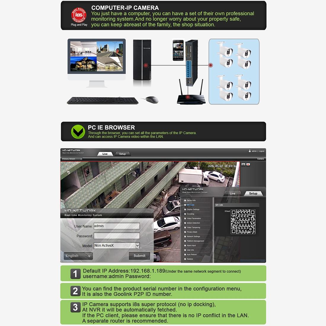 720P Outdoor Ip Camera With Poe & Night Vision - Waterproof & Remote View