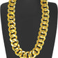 Adjustable Big Links Plastic Gold Color Chain Necklace Chunky Choker Party Costume Pimp
