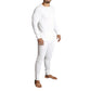 2pcs Set Mens Merino Wool Blend Long Sleeve Thermal Top & Long Johns Pants Underwear - Beige - M