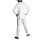 2pcs Set Mens Merino Wool Blend Long Sleeve Thermal Top & Long Johns Pants Underwear - Beige - XL